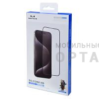 Стекло защитное KEEPHONE SILICONE HD силиконовый бортик, для iPhone 16 Pro (6.3)