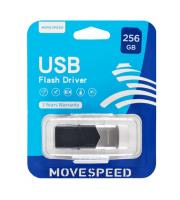 Флешка USB 256 Гб Move Speed YSUKS, USB3.0, R/W-100/20 MB/s, черный, серебристая вставка