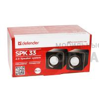 Активная система DEFENDER 2.0, SPK-33, USB, черная/оранжевая. 