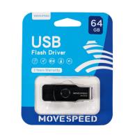 Флешка USB 64 Гб Move Speed M4, USB2.0, R/W-20/7 MB/s, черный